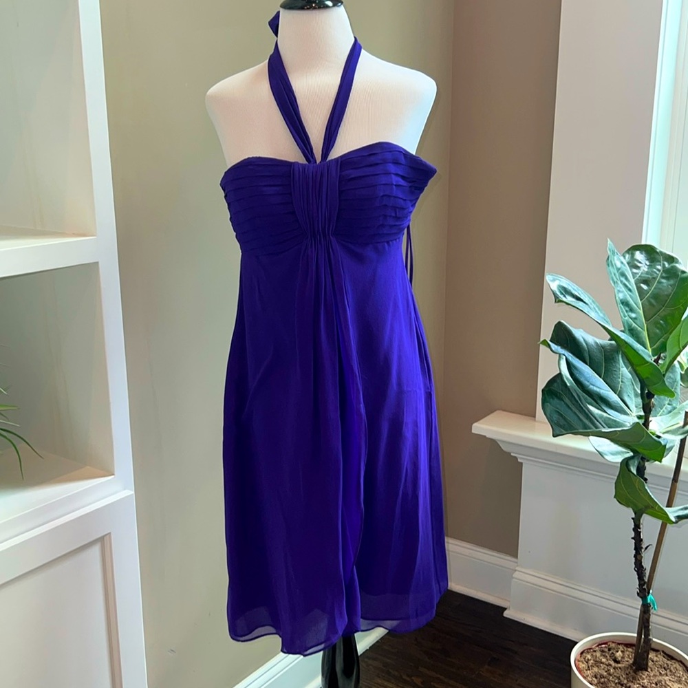 Coast purple silk dress halter tie top uk10=us6